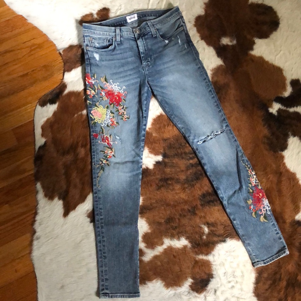 Embroidered Hudson jeans